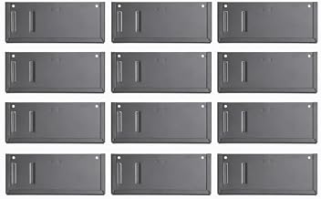 HUBERT Black Metal Sign Holder with 1" Deep Bracket – Fits 7" x 2.5" Signs (Pack of 12)