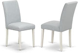 Furnifact Solid Wood Linen-Upholstered Dining Chairs Set of 2, Modern Farmhouse Upholstered Dining Room Chairs for Kitchen Table