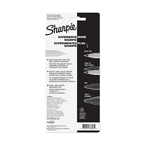 Sharpie 1 Count (Pack of 18) / 3 Count Black / Black Permanent Markers
