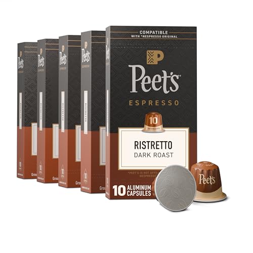 Peet's Coffee Ristretto / 10 Count (Pack of 5) / Ristretto (Intensity 10) Coffee Gifts