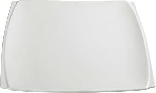 Winco WDP009-102, 11-Inch Ardesia Bettini Porcelain Square Platters, Serving Salad Bowl, Dinner Plates, Bright White, 12-Piece/CS