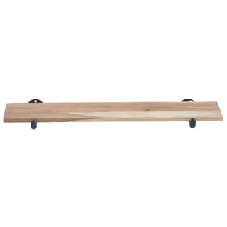 Reclaimed Wood Wall Shelf with Pipe Fitting - 48" L x 8" W x 1" H by HUBERT – Wood, Brown, Model 28247