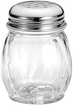 6 oz Cheese Shaker, Swirled Glass, Chrome Plated