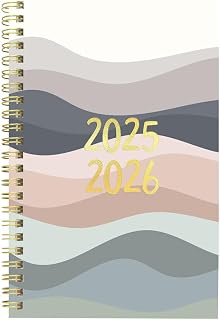 Blueline Essential Academic Weekly/Monthly Planner, 13 Months, July 2025 to July 2026, Gold Twin-Wire Binding, Poly Cover, 8" x 5", Under the Sea Design, Waves (CA114PH.02-26)