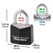 Master Lock 1 / 2 Count (Pack of 2) / Black Keyed Padlocks