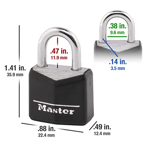 Master Lock 1 / 2 Count (Pack of 2) / Black Keyed Padlocks