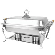 SLRCF8532, 8-Quart Full Size Chafer with Wood Handle, Commercial Stainless Steel Chafing Dish by THUNDER GROUP – Stainless Steel, Model 3214135