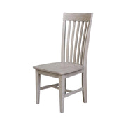Solid Wood Dining Chair with Mission-Style Frame by Furnifact – Wood, Washed Gray Taupe, Pack of 2
