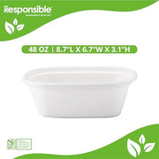Responsible Products 48 oz (50 Count) / Natural Brown / Casual Bowls