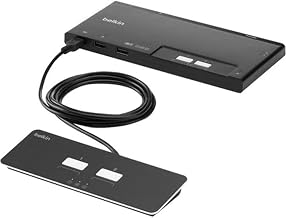 Belkin F1DN102MOD-PP-4 KVM Switchbox - 2 Computer(s) - 1 Local User(s) - 3840 x 2160-3 x USB - Desktop, Under TableDisplayPort - TAA Compliant