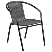 Flash Furniture Clear/Gray / Table + 2 Chair / Contemporary Bistro Sets