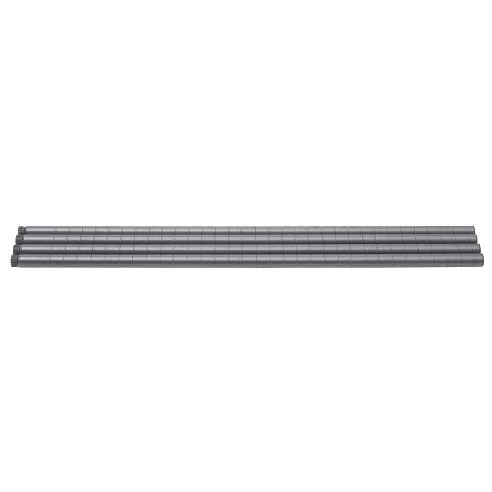 Wire Shelf Post Pack - 34" H by HUBERT – 34" H x 5" W x 1" D, Alloy Steel, Flint, Pack of 4, Model P34F