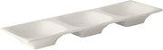 Tuxton China AMU-555 Plate, 13" L x 4-1/4" W x 1-1/4"H, Rectangular, 3-Compartment, Microwave and Dishwasher Safe, Oven Proof, Fully Vitrified, Ceramic, AlumaTux, Specialty, Pack of 12