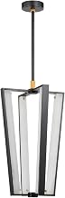Hudson Valley Lighting Edgemere 16" Pendant | Aged Brass and Distressed Bronze Finish | Alabaster Diffuser | Modern Integrated LED Pendant | Made of Brass and Stone | 16"W x 27.75"H | 4054-AGB/DB