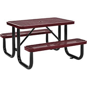 Global Industrial Red / 62 inches x 48 inches x 29.5 inches / Industrial Picnic Tables