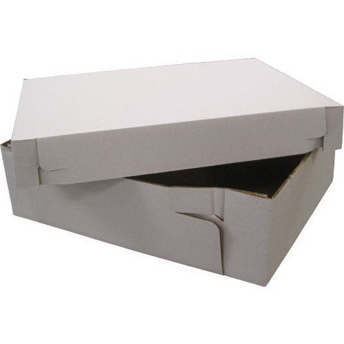 2PC18145, 18x14x5-Inch 2-Piece Corrugated Cardboard Cake Boxes, Take Out Disposable Paper Cake Pie Containers, Wholesale White Bakery Box (25) by Vineland Packaging – 18x14x5-Inch