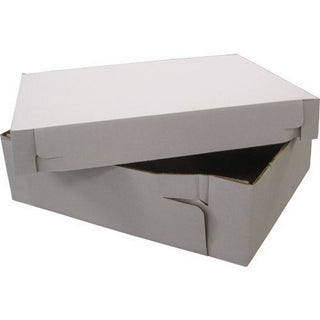 2PC18145, 18x14x5-Inch 2-Piece Corrugated Cardboard Cake Boxes, Take Out Disposable Paper Cake Pie Containers, Wholesale White Bakery Box (25) by Vineland Packaging – 18x14x5-Inch
