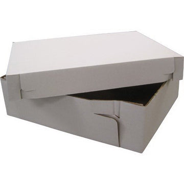 2PC18145, 18x14x5-Inch 2-Piece Corrugated Cardboard Cake Boxes, Take Out Disposable Paper Cake Pie Containers, Wholesale White Bakery Box (25) by Vineland Packaging – 18x14x5-Inch