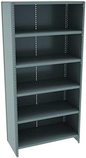 Tennsco ESPC61836MGY Closed Commercial Steel Shelving, Six-Shelf, 36w x 18d x 75h, Medium Gray