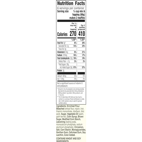 Betty Crocker Cinnamon Streusel / 13.9 Ounce (Pack of 12) / 12 Muffins & Quickbreads