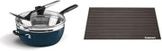 Cuisinart Preferred Pan 4‑Piece Stainless Steel Cookware Set, Nouveau Navy + Rapid Thaw Defrosting Tray Bundle
