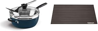 Cuisinart Preferred Pan 4‑Piece Stainless Steel Cookware Set, Nouveau Navy + Rapid Thaw Defrosting Tray Bundle