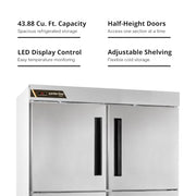 Traulsen (2) Split Solid Doors / Silver / 43.88 cubic_feet Refrigerators