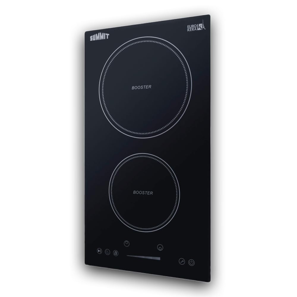 Summit 12" 2 zone Electric Cooktop. 208-240V Induction Cooktop by Summit Appliance – 12 Inch, Ceramic Glass, Black, Model SINC2B230B