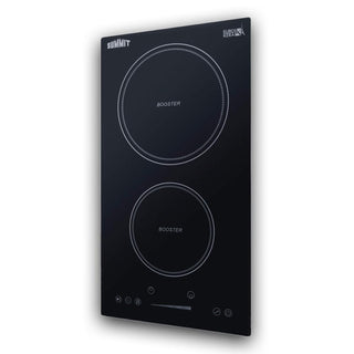 Summit 12" 2 zone Electric Cooktop. 208-240V Induction Cooktop by Summit Appliance – 12 Inch, Ceramic Glass, Black, Model SINC2B230B