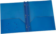 Oxford Blue Poly Two Pocket Portfolio with Prongs, Pack of 25