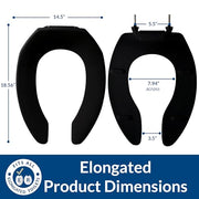 Bemis Black / Elongated / 1 Toilet Seats