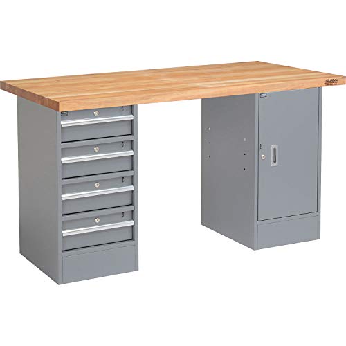 72" W x 24" D Workbench by Global Industrial – 24"L x 72"W x 33.75"H, Steel, Gray, Model 253777
