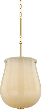 Hudson Valley Lighting Nevins 1-Light Pendant | Essential Style | Aged Brass Finish | Glass Shade | Damp-Rated for Bathroom Use | Adjustable Hang Height 26-68" | 14" Dia x 22.75" H | 3113-AGB