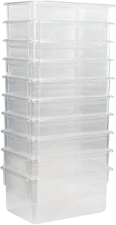 Tot Mate Mini Translucent Bins (10-Pack) - 11.25" x 7.75" x 5.12" - Classroom and Nursery Storage Baskets