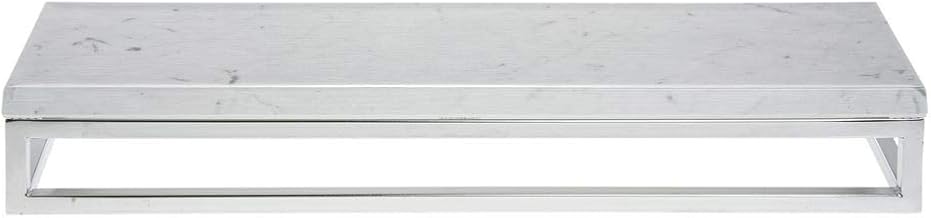 HUBERT Cerve Collection Chrome Display Riser with Marble Top - 3 1/5"H
