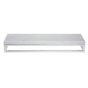 Cerve Collection Chrome Display Riser with Marble Top - 3 1/5"H by HUBERT – Metal, Grey, Model 53034+34778