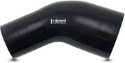 Vibrant 3.00in x 4.00in In/Out 45 Degree Black Silicone Transition Hose