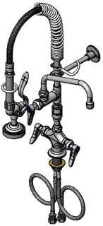 T&S Brass MPZ-2DLV-08-CR Mini-PRU Deck Mount with B-0113 and B-0107, 8" Swing Nozzle, Vacuum Breaker, CERAMA and Lever Handles