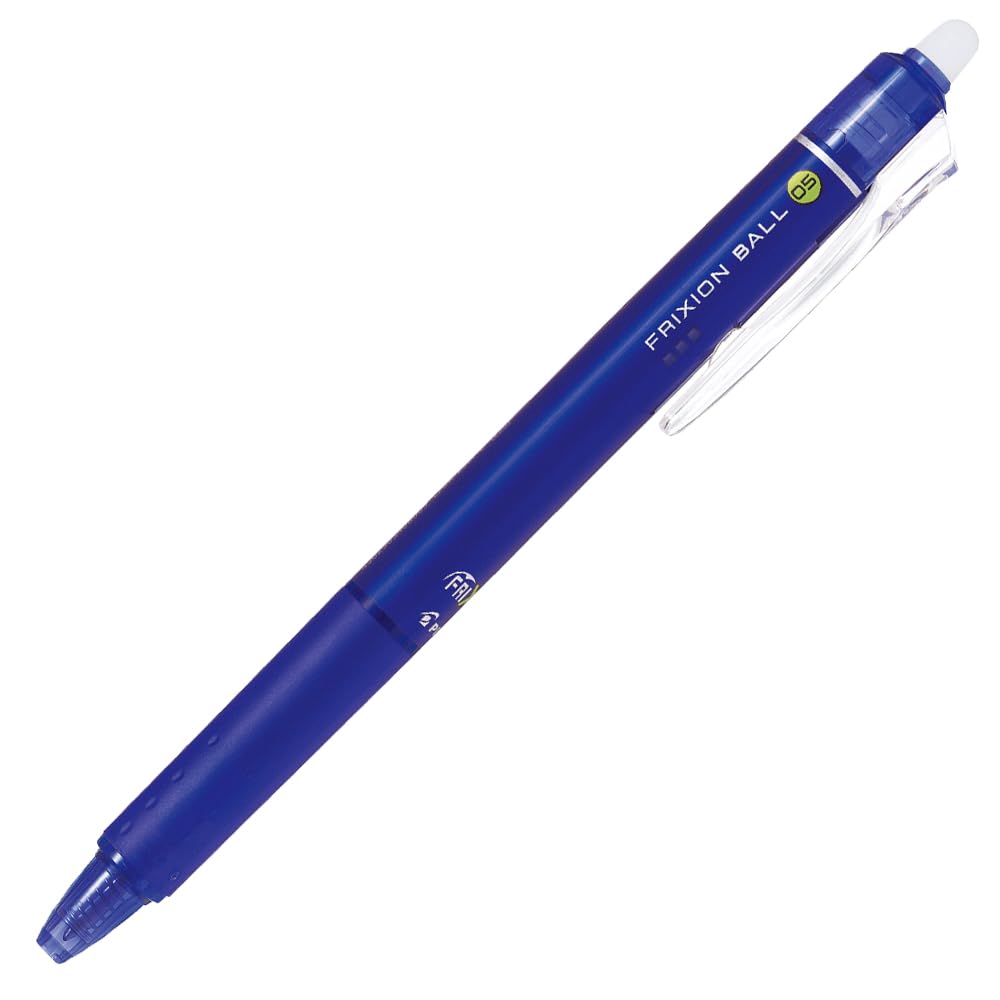 Frixion Ball Knock 05 Ballpoint Pen by PILOT – 1 Count (Pack of 1), Plastic, Blue, Model LFBK-23EFL