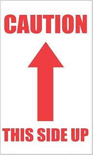 Polar Tech SCL515 Mailers and Small Packages Labels, Caution This Side Up with Arrow Pointing Up, 3" Length, 5" Width