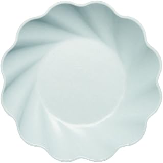 Sophistiplate Beautiful NEW Wavy Eco-Friendly Compostable Party Plates - Made of Bamboo Wood Fiber, and Sugarcane- biodegradable - 9.5 In, Sturdy & Heavy Duty - Pack of 8, Color Sky Blue