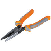 Pliers, Made in USA, Electrician's Insulated Long Nose Side-Cutting Pliers, 1000V Rated, Induction Hardened Knives, 8-Inch by KLEIN TOOLS – Long Nose Cutters, Model 2038RINS