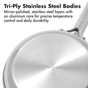 OXO 8" and 10" Frying Pan Skillet Set / Stainless Steel / 5.0 cups Skillets