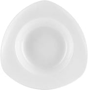 CAC China UVS-T120 Triangular Pasta Bowl 22oz 11 1/2" Porcelain Triangle, Super White, Set of 12