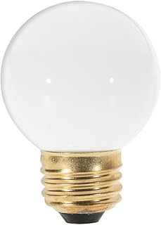 Satco S4541 120V Medium Base 25-Watt G16.5 Light Bulb, Gloss White