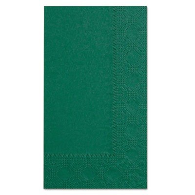 Hoffmaster 180537 Dinner Napkin, Regal Embossed, 2-Ply, 1/8 Fold, 17" Length x 15" Width, Hunter Green (8 Packs of 125)