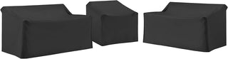 Crosley Furniture Patio Furniture Covers, Waterproof 3-Piece Cover Set for Outdoor Sectional Sofa Sets, Black