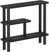 Furnifact Brown Slim Space Saving Entryway Storage Rack, Composite Wood, 4 Shelves, Compact Wall-Side Organizer for Hallway and Closet