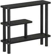 Furnifact Brown Slim Space Saving Entryway Storage Rack, Composite Wood, 4 Shelves, Compact Wall-Side Organizer for Hallway and Closet