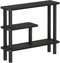 Furnifact Brown Slim Space Saving Entryway Storage Rack, Composite Wood, 4 Shelves, Compact Wall-Side Organizer for Hallway and Closet